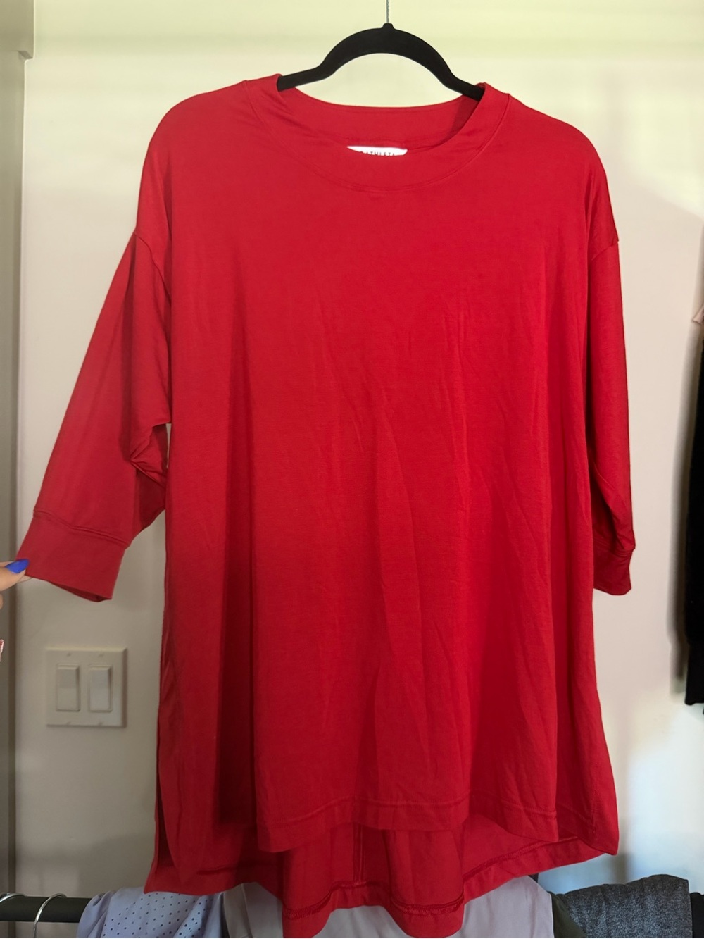 Athleta Red Essence Vital Tunic Tee 3/4 Sleeve #26